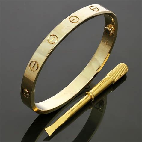 18k gold bracelet cartier|cartier love bracelet with screwdriver.